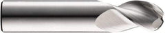 SGS - 1/2" Diam, 1-5/8" LOC, 3 Flute Solid Carbide Ball End Mill - Uncoated, Single End, 4" OAL, 1/2" Shank Diam, Spiral Flute - Apex Tool & Supply