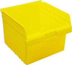 Quantum Storage - 11-5/8" Deep, Yellow Polypropylene Hopper Shelf Bin - 8" High x 11-1/8" Wide x 11-5/8" Long - Apex Tool & Supply