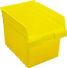 Quantum Storage - 11-5/8" Deep, Yellow Polypropylene Hopper Shelf Bin - 8" High x 8-3/8" Wide x 11-5/8" Long - Apex Tool & Supply