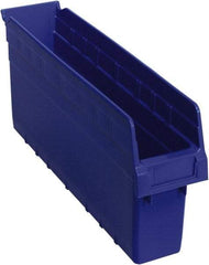 Quantum Storage - 17-7/8" Deep, Blue Polypropylene Hopper Shelf Bin - 8" High x 4-3/8" Wide x 17-7/8" Long - Apex Tool & Supply