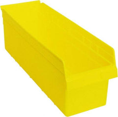 Quantum Storage - 23-5/8" Deep, Yellow Polypropylene Hopper Shelf Bin - 8" High x 8-3/8" Wide x 23-5/8" Long - Apex Tool & Supply