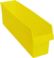 Quantum Storage - 23-5/8" Deep, Yellow Polypropylene Hopper Shelf Bin - 8" High x 6-5/8" Wide x 23-5/8" Long - Apex Tool & Supply