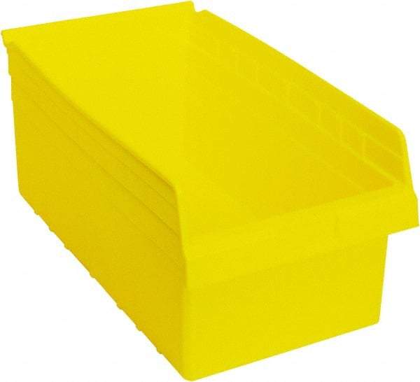 Quantum Storage - 17-7/8" Deep, Yellow Polypropylene Hopper Shelf Bin - 8" High x 11-1/8" Wide x 17-7/8" Long - Apex Tool & Supply