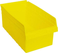 Quantum Storage - 17-7/8" Deep, Yellow Polypropylene Hopper Shelf Bin - 8" High x 11-1/8" Wide x 17-7/8" Long - Apex Tool & Supply