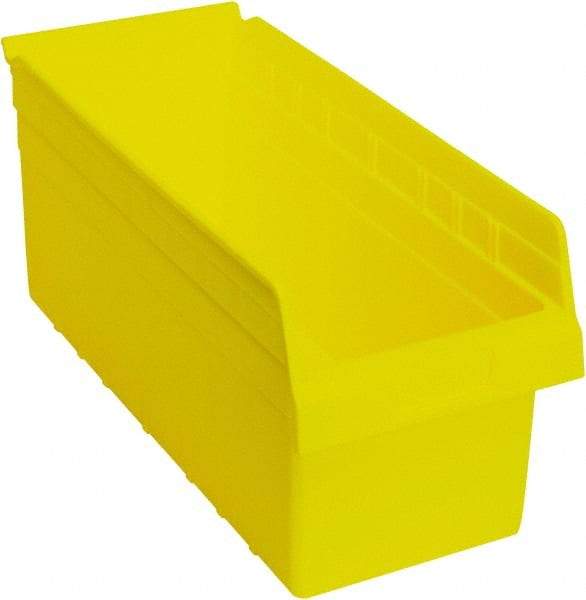 Quantum Storage - 17-7/8" Deep, Yellow Polypropylene Hopper Shelf Bin - 8" High x 8-3/8" Wide x 17-7/8" Long - Apex Tool & Supply