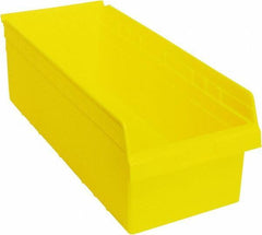 Quantum Storage - 23-5/8" Deep, Yellow Polypropylene Hopper Shelf Bin - 8" High x 11-1/8" Wide x 23-5/8" Long - Apex Tool & Supply