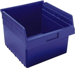 Quantum Storage - 11-5/8" Deep, Blue Polypropylene Hopper Shelf Bin - 8" High x 11-1/8" Wide x 11-5/8" Long - Apex Tool & Supply