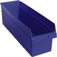 Quantum Storage - 23-5/8" Deep, Blue Polypropylene Hopper Shelf Bin - 8" High x 8-3/8" Wide x 23-5/8" Long - Apex Tool & Supply