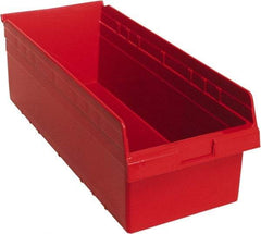 Quantum Storage - 23-5/8" Deep, Red Polypropylene Hopper Shelf Bin - 8" High x 11-1/8" Wide x 23-5/8" Long - Apex Tool & Supply