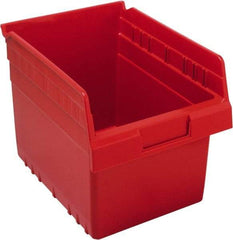 Quantum Storage - 11-5/8" Deep, Red Polypropylene Hopper Shelf Bin - 8" High x 8-3/8" Wide x 11-5/8" Long - Apex Tool & Supply