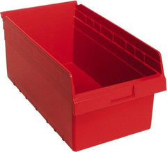 Quantum Storage - 17-7/8" Deep, Red Polypropylene Hopper Shelf Bin - 8" High x 11-1/8" Wide x 17-7/8" Long - Apex Tool & Supply
