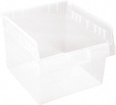 Quantum Storage - 11-5/8" Deep, Clear Polypropylene Hopper Shelf Bin - 8" High x 11-1/8" Wide x 11-5/8" Long - Apex Tool & Supply