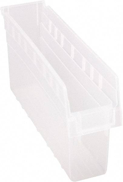 Quantum Storage - 17-7/8" Deep, Clear Polypropylene Hopper Shelf Bin - 8" High x 4-3/8" Wide x 17-7/8" Long - Apex Tool & Supply