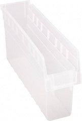Quantum Storage - 17-7/8" Deep, Clear Polypropylene Hopper Shelf Bin - 8" High x 4-3/8" Wide x 17-7/8" Long - Apex Tool & Supply