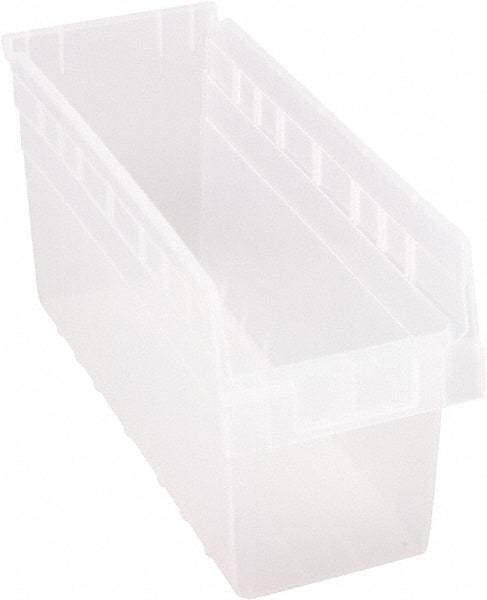 Quantum Storage - 17-7/8" Deep, Clear Polypropylene Hopper Shelf Bin - 8" High x 6-5/8" Wide x 17-7/8" Long - Apex Tool & Supply
