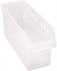 Quantum Storage - 17-7/8" Deep, Clear Polypropylene Hopper Shelf Bin - 8" High x 6-5/8" Wide x 17-7/8" Long - Apex Tool & Supply