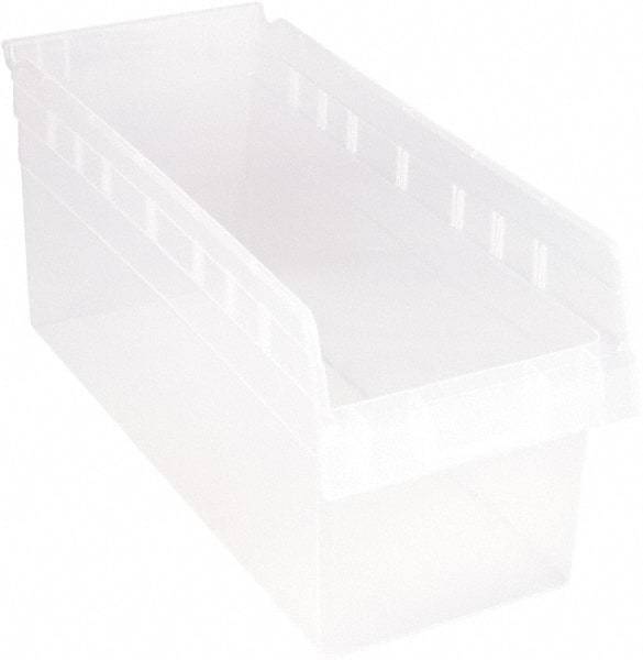Quantum Storage - 17-7/8" Deep, Clear Polypropylene Hopper Shelf Bin - 8" High x 8-3/8" Wide x 17-7/8" Long - Apex Tool & Supply
