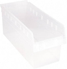 Quantum Storage - 17-7/8" Deep, Clear Polypropylene Hopper Shelf Bin - 8" High x 8-3/8" Wide x 17-7/8" Long - Apex Tool & Supply