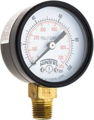 Winters - 2" Dial, 1/4 Thread, 0-100 Scale Range, Pressure Gauge - Lower Connection Mount, Accurate to 3-2-3% of Scale - Apex Tool & Supply