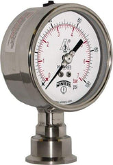 Winters - 4" Dial, 1-1/2 Thread, 0-100 Scale Range, Pressure Gauge - Lower Connection Mount, Accurate to 0.01% of Scale - Apex Tool & Supply
