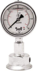 Winters - 2-1/2" Dial, 1-1/2 Thread, 0-60 Scale Range, Pressure Gauge - Lower Connection Mount, Accurate to 1.5% of Scale - Apex Tool & Supply