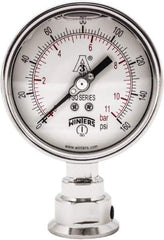 Winters - 4" Dial, 1-1/2 Thread, 0-160 Scale Range, Pressure Gauge - Lower Connection Mount, Accurate to 0.01% of Scale - Apex Tool & Supply