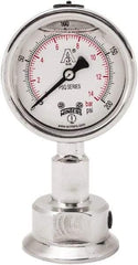 Winters - 2-1/2" Dial, 1-1/2 Thread, 0-200 Scale Range, Pressure Gauge - Lower Connection Mount, Accurate to 1.5% of Scale - Apex Tool & Supply