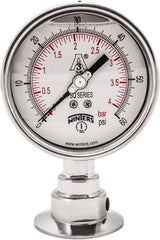 Winters - 4" Dial, 2 Thread, 0-60 Scale Range, Pressure Gauge - Lower Connection Mount, Accurate to 0.01% of Scale - Apex Tool & Supply