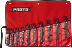 Proto - 10 Piece, 10mm to 19mm, 12 Point Ratcheting Flare Nut Set - Metric Measurement Standard, Black Oxide Finish - Apex Tool & Supply