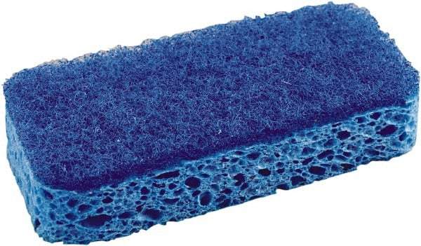 SOS - 4-1/2" Long x 2-1/2" Wide x 0.09" Thick Scouring Sponge - Heavy-Duty, Dark Blue/Light Blue - Apex Tool & Supply