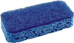 SOS - 4-1/2" Long x 2-1/2" Wide x 0.09" Thick Scouring Sponge - Heavy-Duty, Dark Blue/Light Blue - Apex Tool & Supply