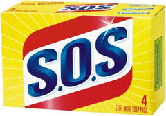 SOS - Steel Wool Scouring Soap Pad - Heavy-Duty, Blue/Gray - Apex Tool & Supply