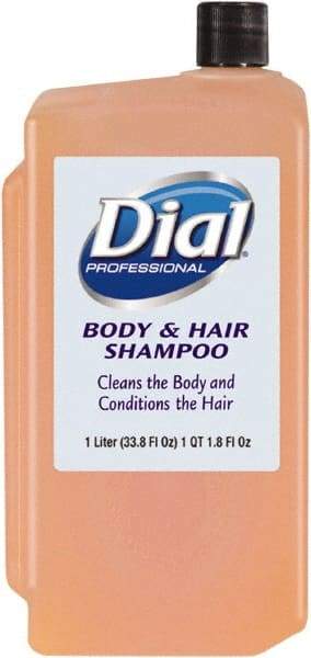 Dial - 1 L Bottle Peach Hair & Body Wash - Clear Amber - Apex Tool & Supply