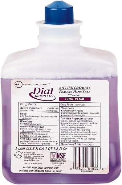 Dial - 1 L Bottle Foam Soap - Purple, Plum Scent - Apex Tool & Supply