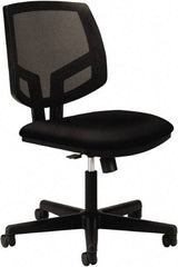 Hon - 38-1/2" High Task Chair with Synchro-Tilt - 24" Wide x 25" Deep, 100% Polyester Seat, Black - Apex Tool & Supply