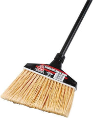 O-Cedar - 13" Wide, Synthetic Bristles, 51" Vinyl-Coated Metal Handle, Angled Broom - Flagged - Apex Tool & Supply