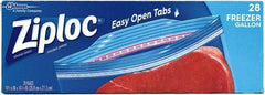 Ziploc - 30 Piece, 1 Gallon Capacity, 9.6 Inch Wide x 12.1 Inch High, Ziploc Freezer Bag - 9 Pack, 2.7 mil Thick, Plastic - Apex Tool & Supply