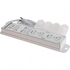 Leviton - 4 Outlets, 125 VAC15 Amps, 7' Cord, Standard Power Outlet Strip - Wall/Surface Mount, 5-20 NEMA Configuration, 1' Strip, UL 60601-1 - Apex Tool & Supply
