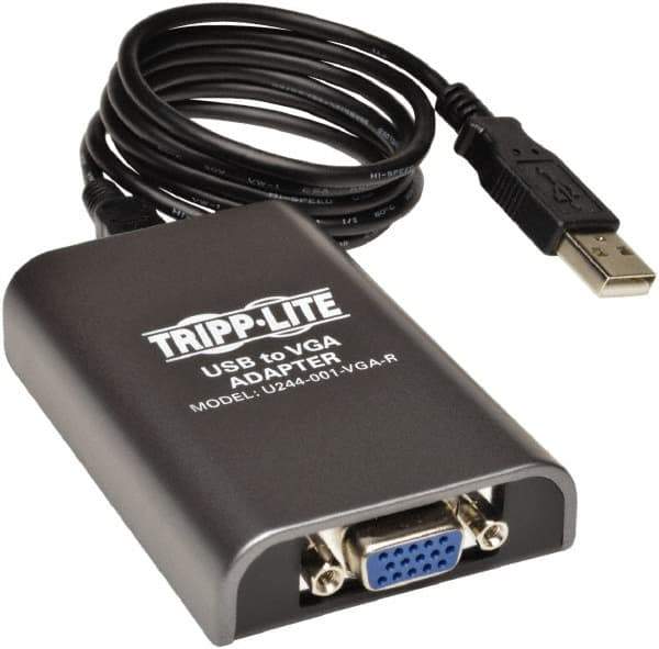 Tripp-Lite - Dual-Monitor Adapter - USB Connector, Black, Use with Cabling and Video Applications - Apex Tool & Supply