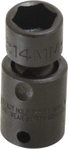 Proto - 3/8" Drive 14mm Standard Universal Impact Socket - 6 Points, 2" OAL - Apex Tool & Supply