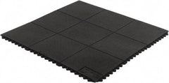 Wearwell - 3' Long x 3' Wide, Dry/Wet Environment, Anti-Fatigue Matting - Black, CFR Rubber with CFR Rubber Base, Straight - Apex Tool & Supply