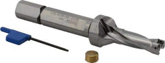 Iscar - 1-1/2" Max Drill Depth, 3xD, 1/2" Diam, Indexable Insert Drill - 2 Inserts, 5/8" Shank Diam, Straight Shank - Apex Tool & Supply