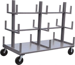 Jamco - 4,000 Lb Capacity Bar & Pipe Truck - Steel Deck, 72" OAW, 11" Platform Height, Phenolic Casters - Apex Tool & Supply