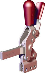 De-Sta-Co - 607 Lb Holding Capacity, Vertical Handle, Manual Hold Down Toggle Clamp - 66° Handle Movement, 75° Bar Opening, Solid Bar, Straight Base, Carbon Steel - Apex Tool & Supply