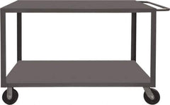 Durham - 4,000 Lb Capacity, 36" Wide x 48" Long x 37-1/2" High Heavy Duty Service Cart - 2 Shelf, Steel, 2 Rigid/2 Swivel Casters - Apex Tool & Supply