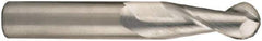 SGS - 3/8" Diam, 1" LOC, 2 Flute Solid Carbide Ball End Mill - Uncoated, Single End, 2-1/2" OAL, 3/8" Shank Diam, Spiral Flute - Apex Tool & Supply