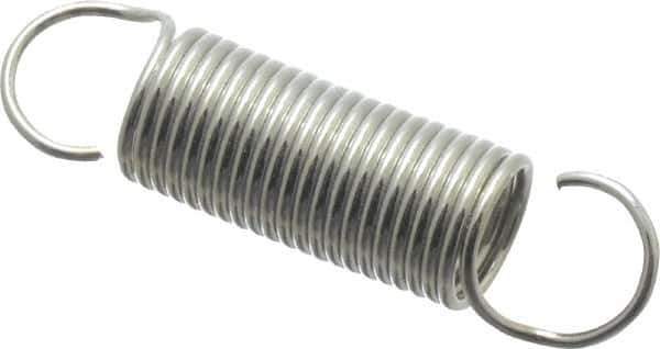 Gardner Spring - 1/4" OD, 3.1 Lb Max Load, 1.96" Max Ext Len, 0.026" Wire Diam Spring - 2.8 Lb/In Rating, 1" Free Length - Apex Tool & Supply