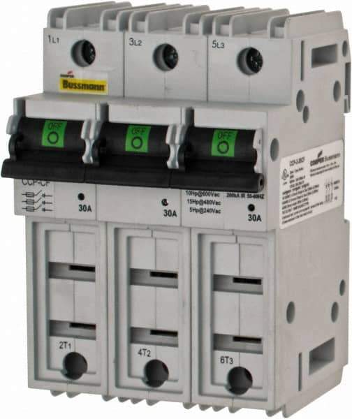 Cooper Bussmann - 3 Phase, 600VAC, 3 Pole, Open Fused Cam & Disconnect Switch - 3 Wires - Apex Tool & Supply