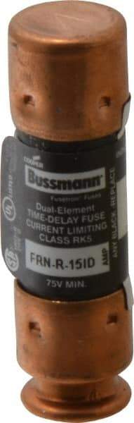 Cooper Bussmann - 125 VDC, 250 VAC, 15 Amp, Time Delay General Purpose Fuse - Fuse Holder Mount, 50.8mm OAL, 20 at DC, 200 (RMS) kA Rating, 14.3mm Diam - Apex Tool & Supply