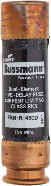 Cooper Bussmann - 125 VDC, 250 VAC, 45 Amp, Time Delay General Purpose Fuse - Fuse Holder Mount, 76.2mm OAL, 20 at DC, 200 (RMS) kA Rating, 20.6mm Diam - Apex Tool & Supply